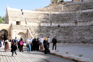 Heaven Tours USA group on Jordan Holy Land tour at Petra
