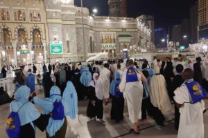 Heaven Tours Ramadan Umrah group going inside Masjid Al-Haram Makkah